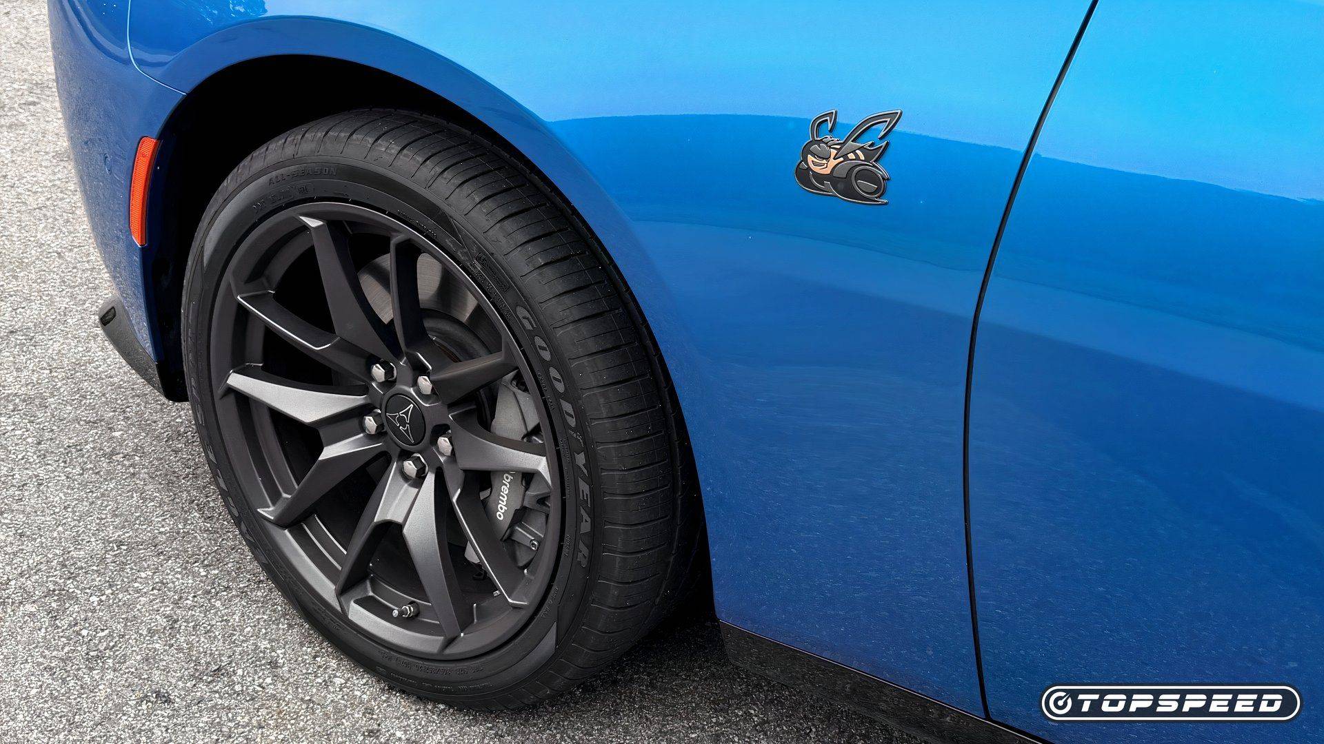 Close-up of the 2026 Dodge Charger Sixpack wheel and Brembo brake