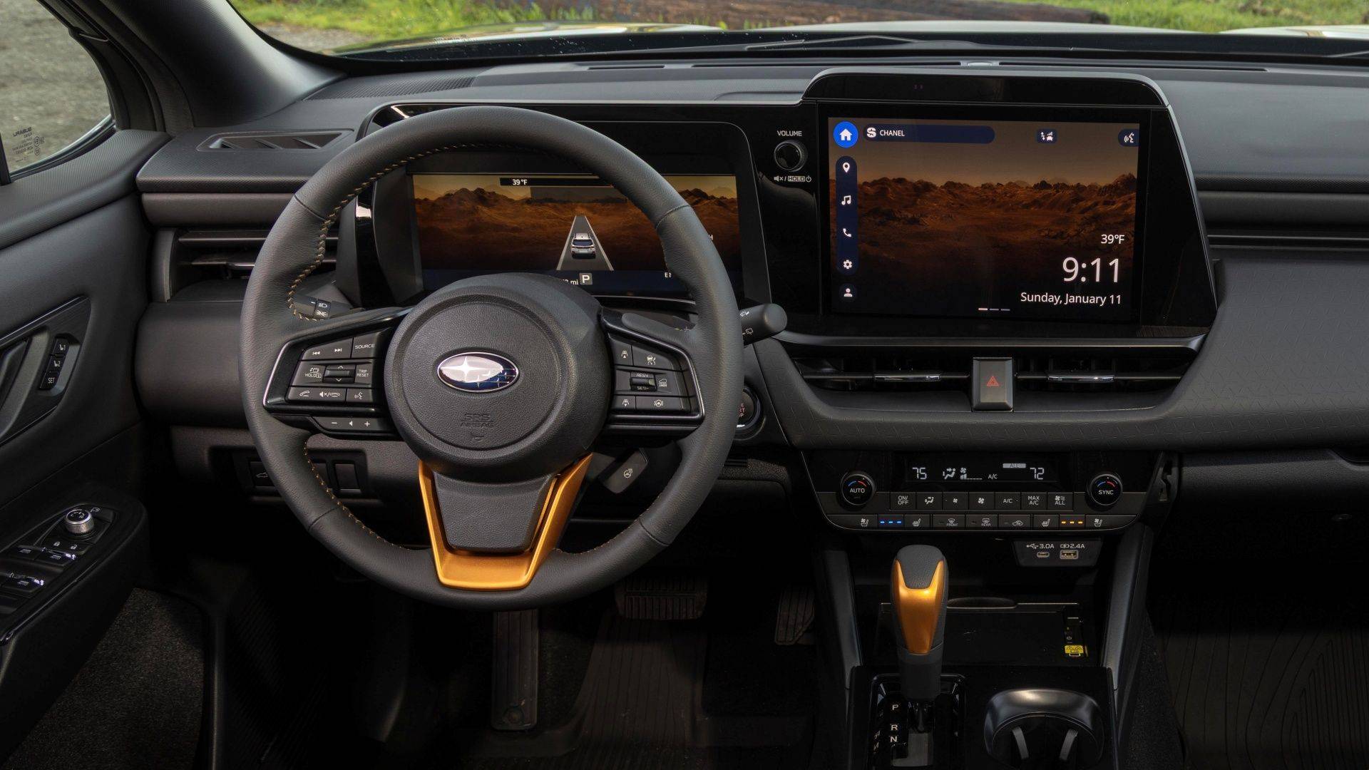 Dashboard and infotainment screen in the 2026 Subaru Outback Wilderness
