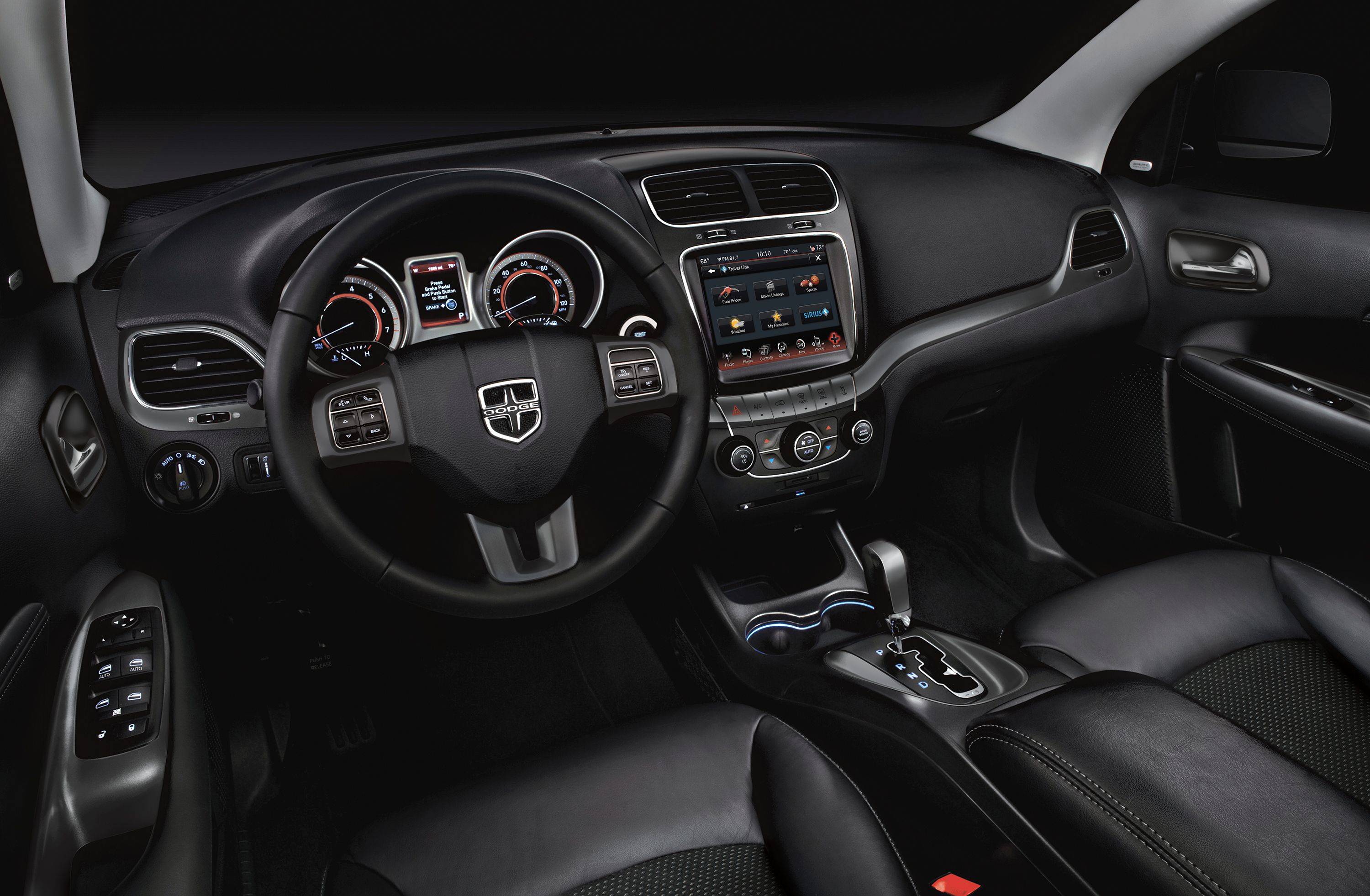 Dashboard and front seats inside the 2018 Dodge Journey