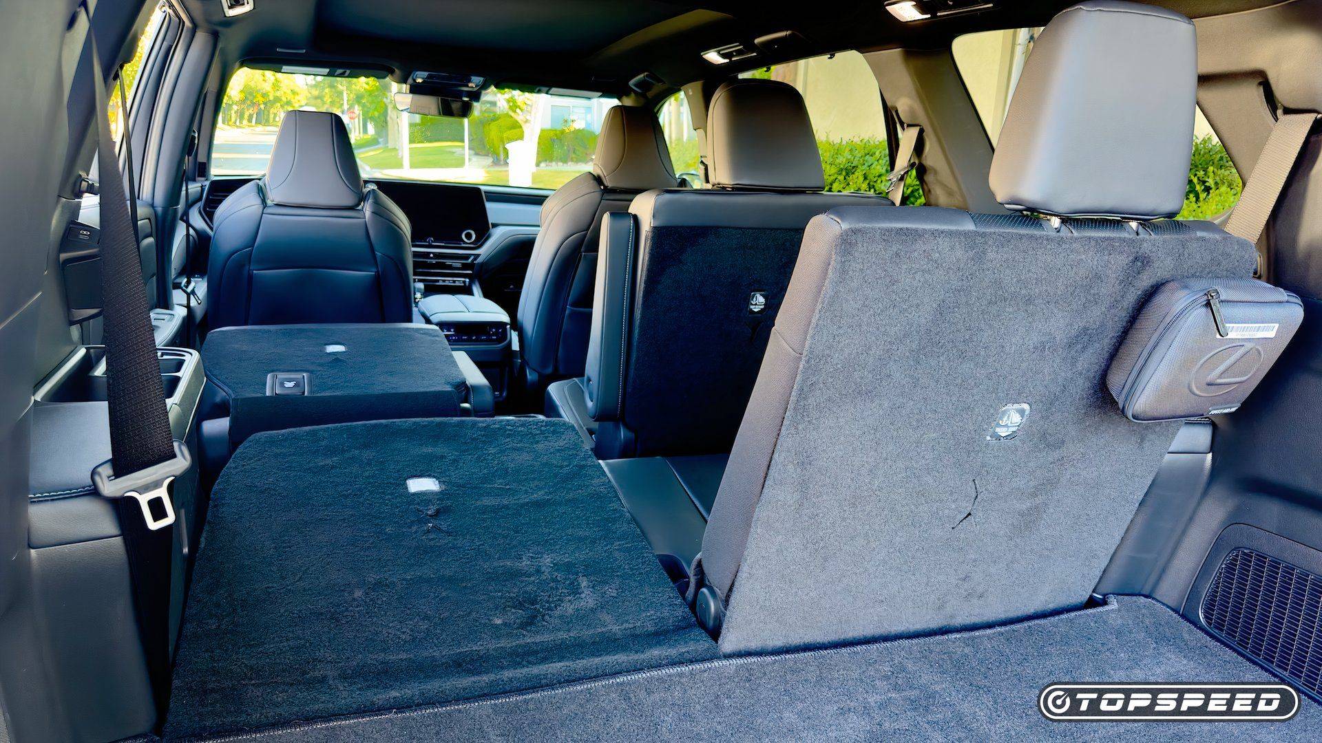 Lexus TX 350 F Sport cargo area with folding seats