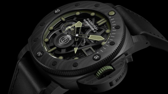 Panerai Submersible S BRABUS Verde Militare Edition watch with olive-green luminous markers