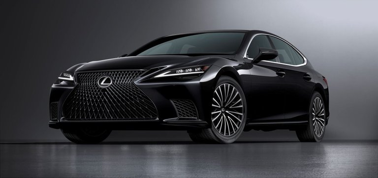Black Lexus LS Heritage Edition shown in a studio